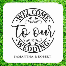SIMPLE WELCOME WEDDING  UNDERLÄGG PAPPER KVADRAT