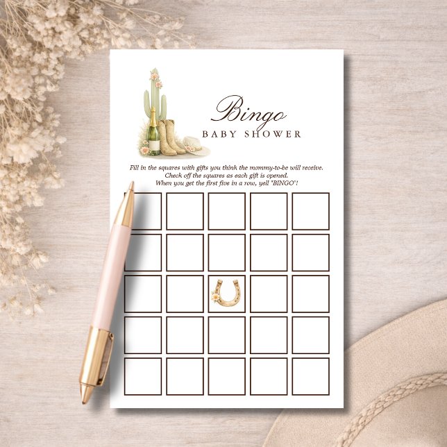 Simple Western Baby Shower Bingo Activity Game (Skapare uppladdad)