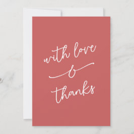 Simple Whimsical Love and Thanks Handwritten Tack Kort