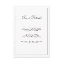 Simple White and Grått Bröllop Guest Information