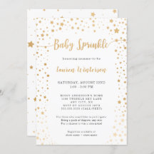 Simple White and Guld Star Baby Sprinkle