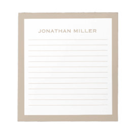 Simple White Beige TypoGraphics Namn Lining Anteckningsblock