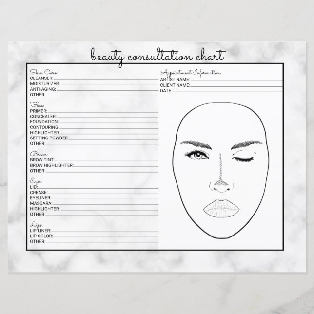 Simple White Black Marble Beauty Consultation (Framsida)