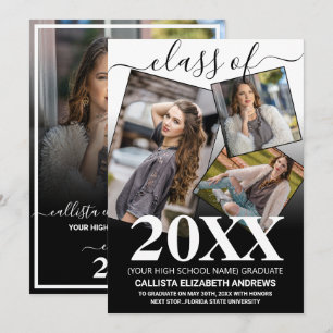 Simple White Black Ombre Studenten Photo Collage Meddelande