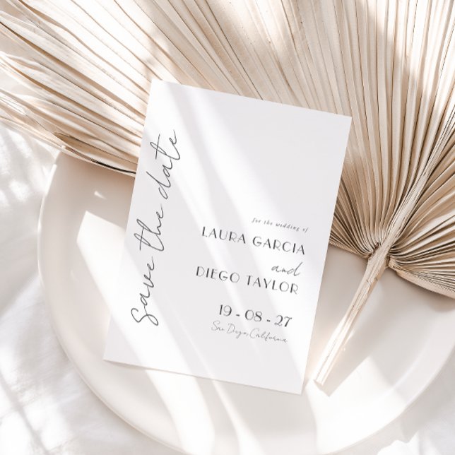 Simple White Bröllop Spara Datumet (Skapare uppladdad)