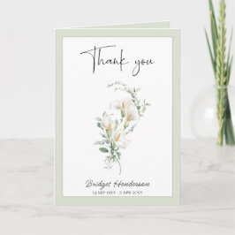 Simple White Calla Lily Eucalyptus Sympathy Tack Kort