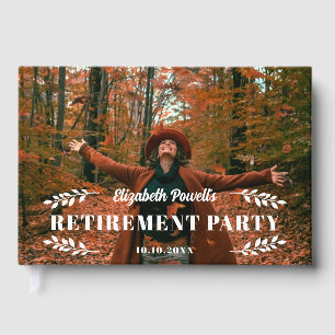 Simple White Greenery Photo Pension Party Gästböcker