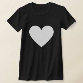 Simple White Heart Modern Kärlek Black Woman T-Shi T Shirt