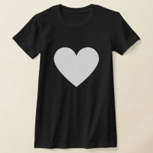 Simple White Heart Modern Kärlek Black Woman T-Shi T Shirt