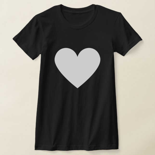Simple White Heart Modern Kärlek Black Woman T-Shi T Shirt (Laydown)
