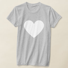 Simple White Heart Modern Kärlek Grått Womans T-Sh T Shirt