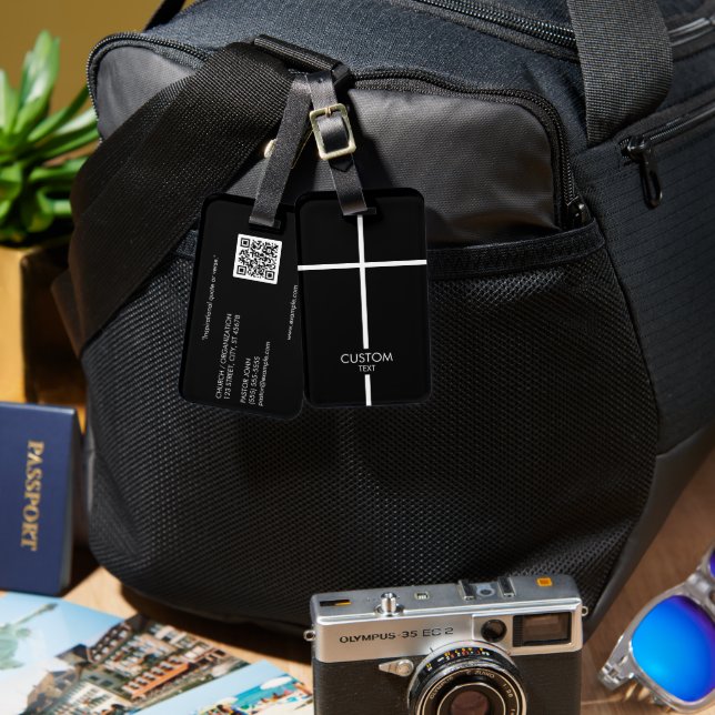 Simple White Kor Black Bagagebricka (Fram & Baksida)