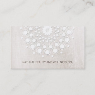 Simple White Mandala Beauty and Day Spa Visitkort