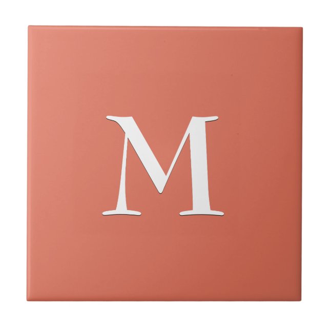 Simple White MONOGRAM om Terracotta Kakelplatta (Framsidan)