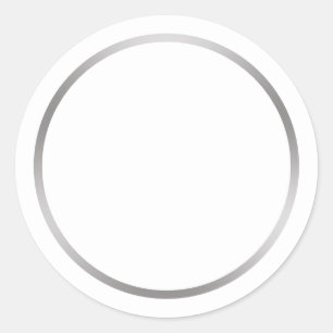 Simple White och Faux Silver Runt Klistermärke