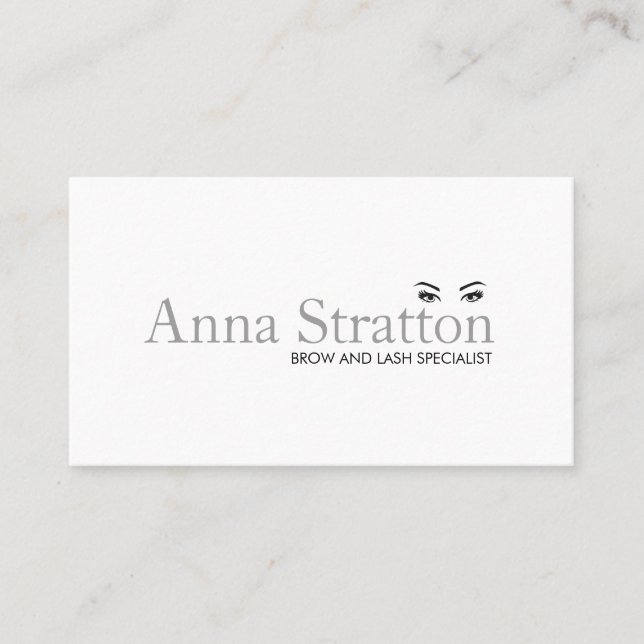 Simple White Ögon och Brows Salon and Spa Visitkort (Framsida)