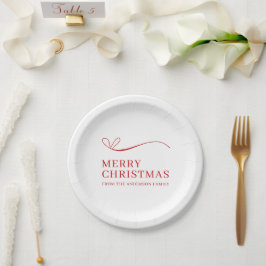 Simple white red modern Merry Christmas