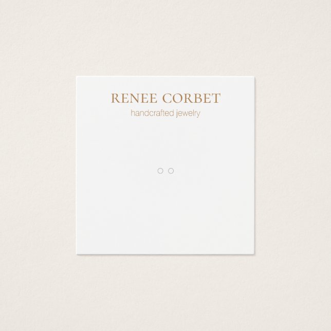 Simple White Ring eller Pendant Visning Card Fyrkantigt Visitkort (Framsida)