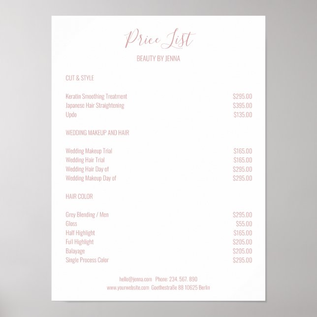 Simple White Rosa Preislyssning Poster (Framsidan)