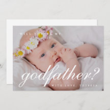 Simple White Script Godfather Frieri Photo