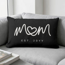 Simple White Script Unique Heart Mom Established