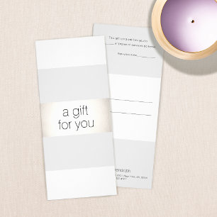 Simple White Silver Salon Spa Gift Certificate Reklamkort
