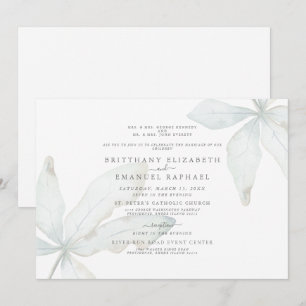 Simple White Tropical Foliage IIWedding-inbjudan Inbjudningar
