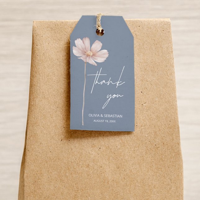 Simple WildblomBoho | Dusty Blue Tack Presentetikett (Skapare uppladdad)