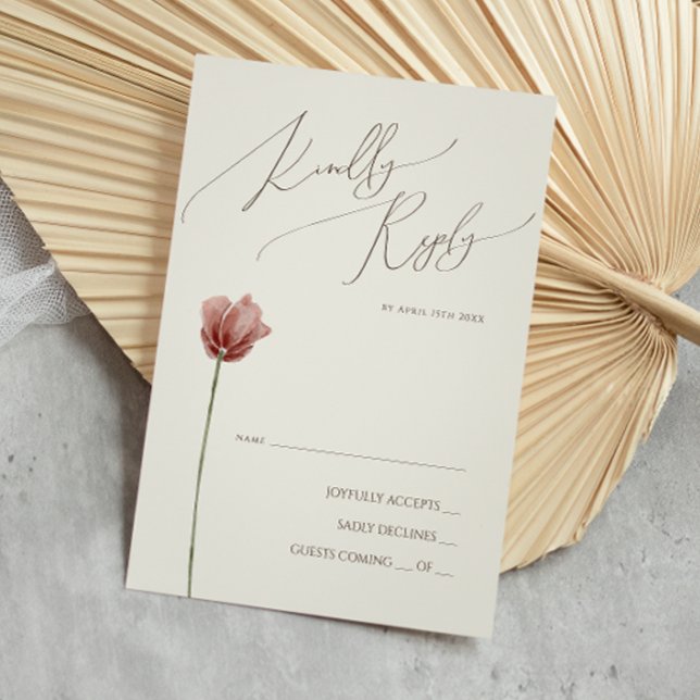 Simple Wildblomma | Beige OSA kort (Skapare uppladdad)