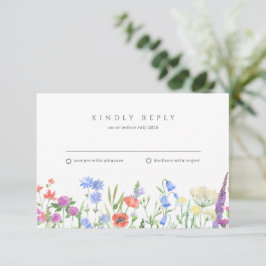 Simple Wildblomma Bröllop OSA Kort