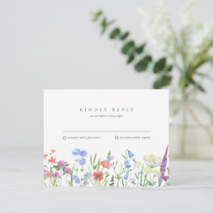Simple Wildblomma Bröllop OSA Kort