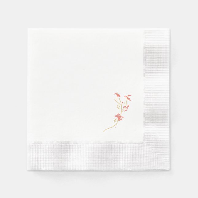 Simple Wildblomma | White Napkins Pappersservett (Framsidan)