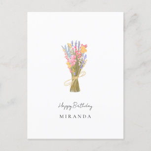Simple Wildblommor Birthday Vykort