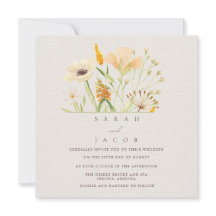 Simple Wildblommor Botanical Bröllop