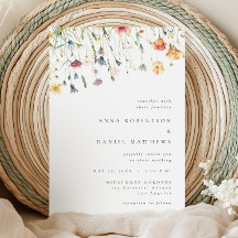 Simple Wildflower Wedding Invitation