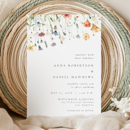 Simple Wildflower Wedding Invitation Inbjudningar