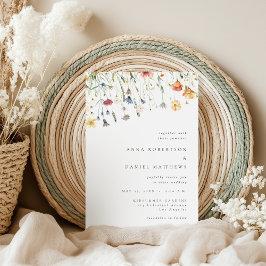 Simple Wildflower Wedding Invitation Inbjudningar
