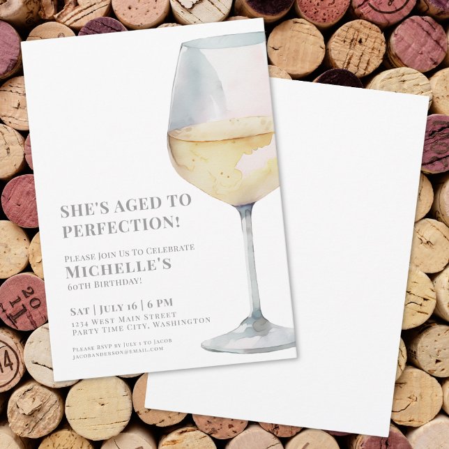Simple Wine Sixty 60-årsfirande Inbjudningar (Simple Wine Sixty 60th Birthday Party Invitation)