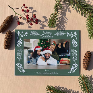 Simple Winter Foliage Single Photo Horizontal Julkort
