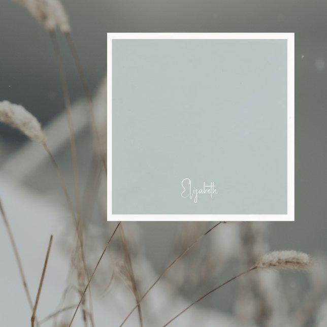 Simple Winter Icy Blue Personalized Cocktail Pappersservett (Skapare uppladdad)