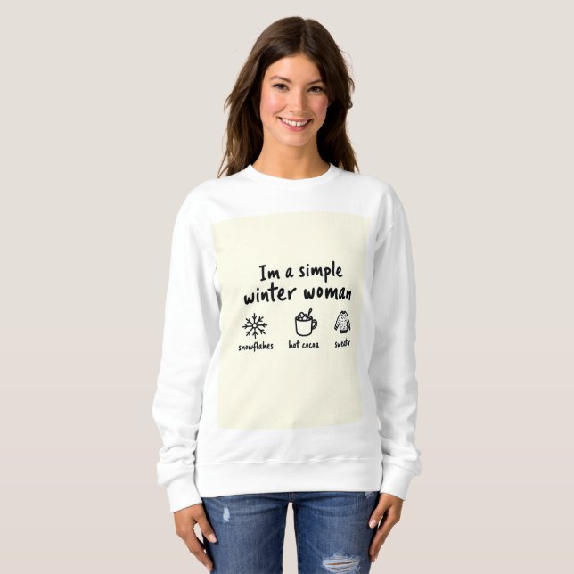Simple Winter Woman Sweatshirt T Shirt (Hel framsida)