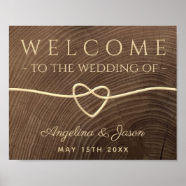 Simple Wood Bröllop Välkommen Poster