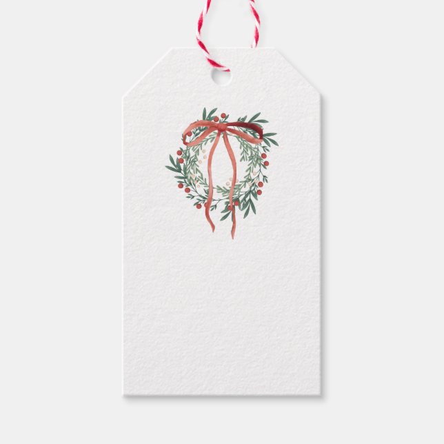 Simple Wreath Gift Tag Presentetikett (Framsidan)