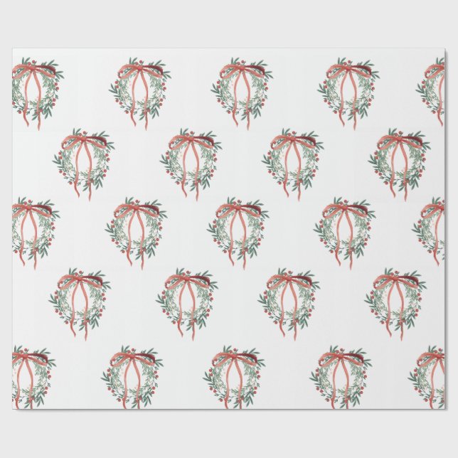 Simple Wreath Wrapping Paper Presentpapper (Platt)