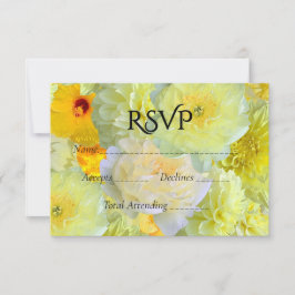 Simple Yellow Floral Wedding RSVP OSA Kort