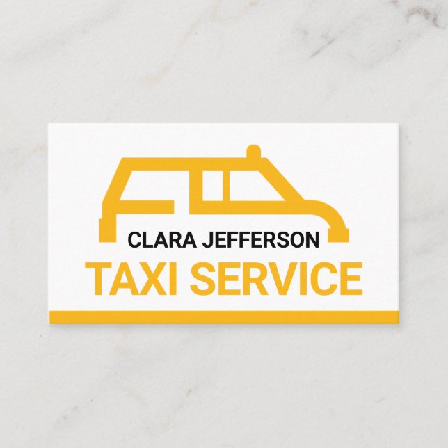 Simple Yellow Taxi Car Place Your Name Visitkort (Framsida)