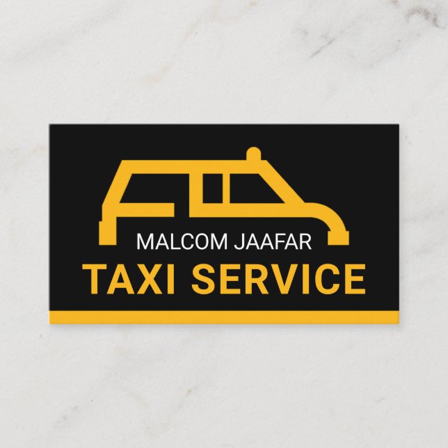 Simple Yellow Taxi Car Your Name Visitkort (Framsida)