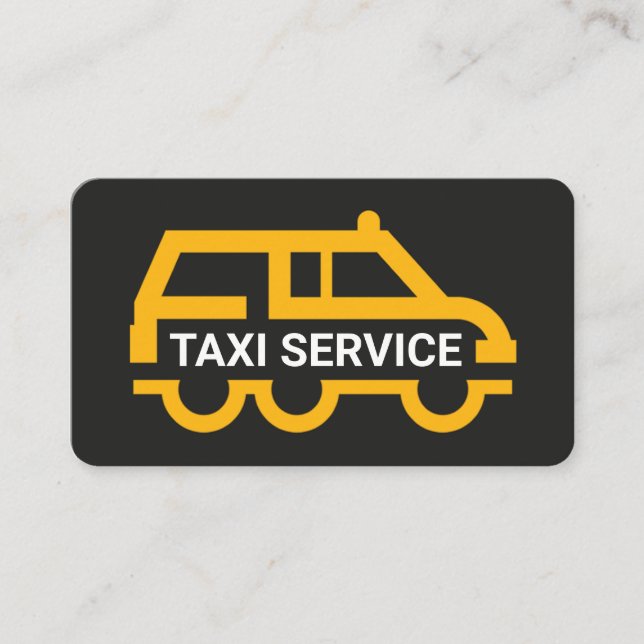 Simple Yellow Taxi Van Car Visitkort (Framsida)