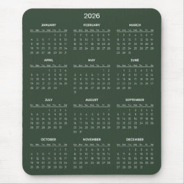 Simple Yet Elegant 2026 Calendar | Mousepad Musmatta