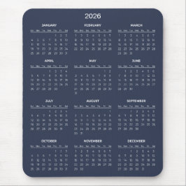 Simple Yet Elegant 2026 Calendar | Mousepad Musmatta
